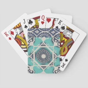 Jeu De Cartes Carrelage bleu Batik II