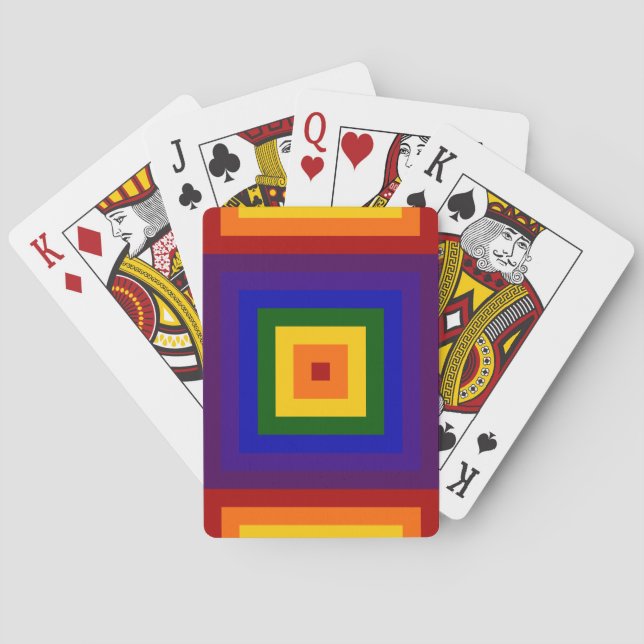 Jeu De Cartes Carrés arc-en-ciel (dos)
