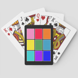 Jeu De Cartes Carrés arc-en-ciel en noir