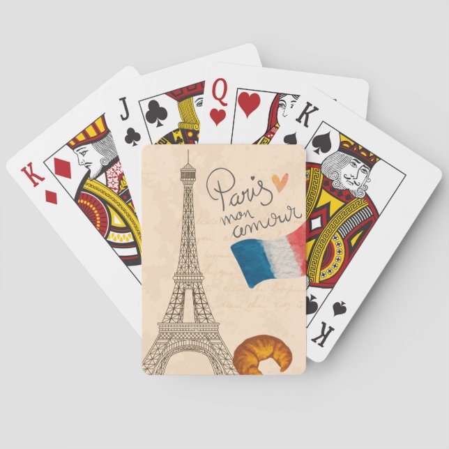 Jeu De Cartes Carte à jouer Paris mon amour (dos)