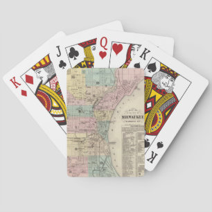 Jeu De Cartes Carte ancienne de Milwaukee Wisconsin (1878)