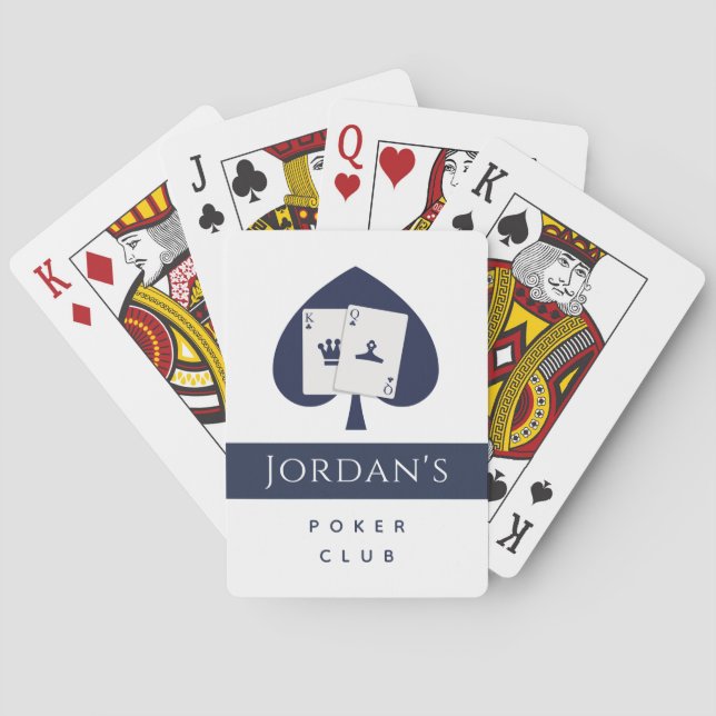 Jeu De Cartes Carte Bleue Costume Spade Homme Poker Club Joueurs (dos)