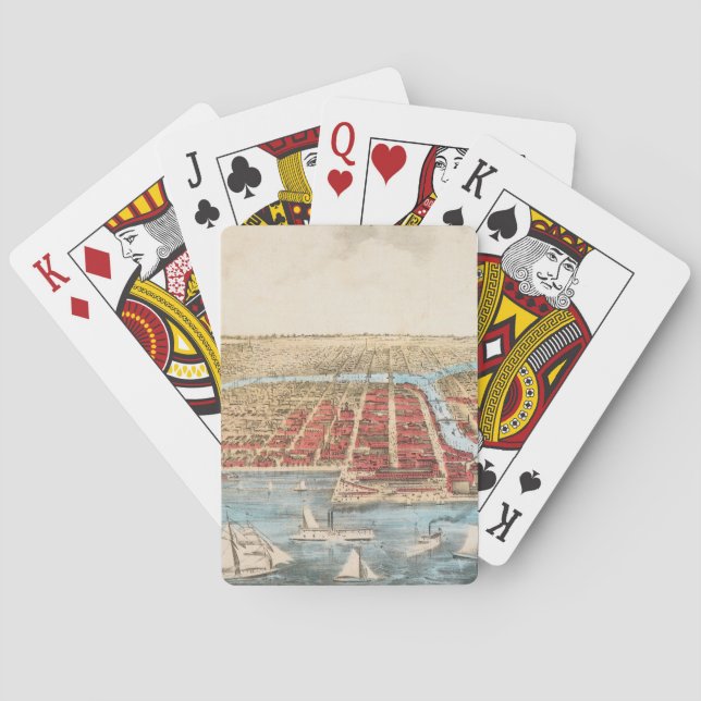 Jeu De Cartes CARTE : CHICAGO, c1857 (dos)