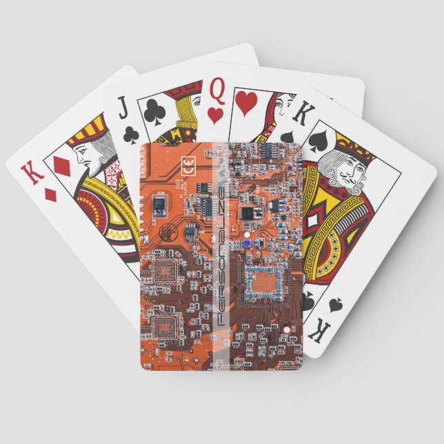Jeu De Cartes Carte circuit imprimé circuit orange PCB (dos)