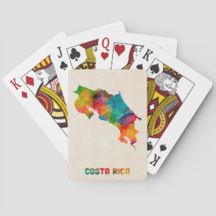 Jeu De Cartes Carte d'aquarelle du Costa Rica
