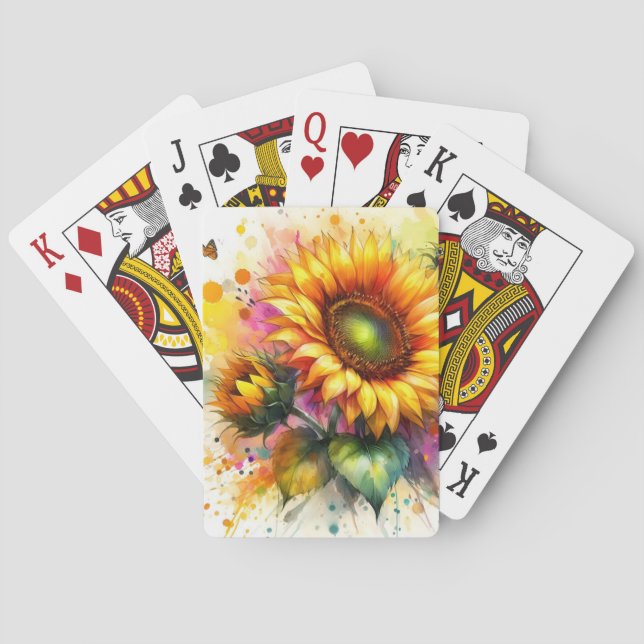 Jeu De Cartes Carte de jeu classique - Tournesol jaune (dos)