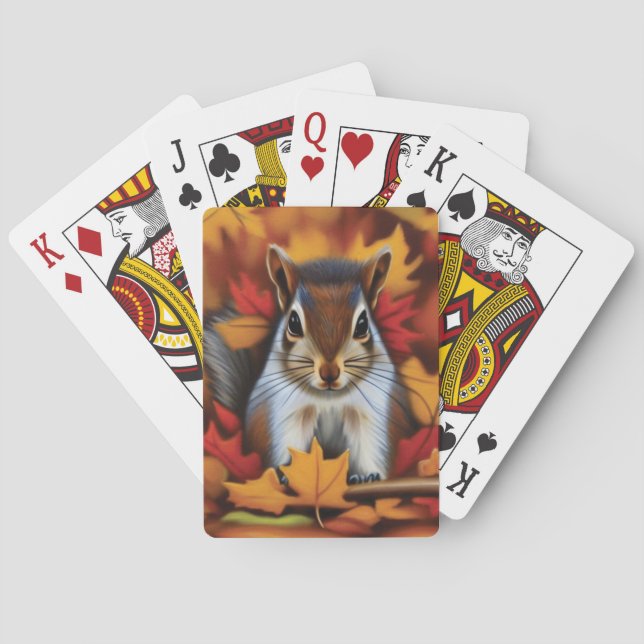 Jeu De Cartes Carte de jeu de petit écureuil mignonne (dos)