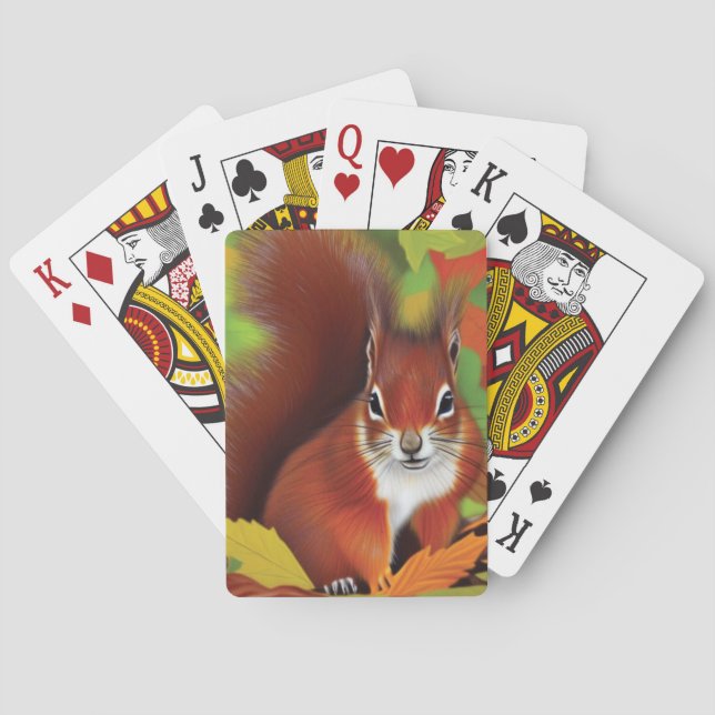 Jeu De Cartes Carte de jeu de petit écureuil mignonne (dos)