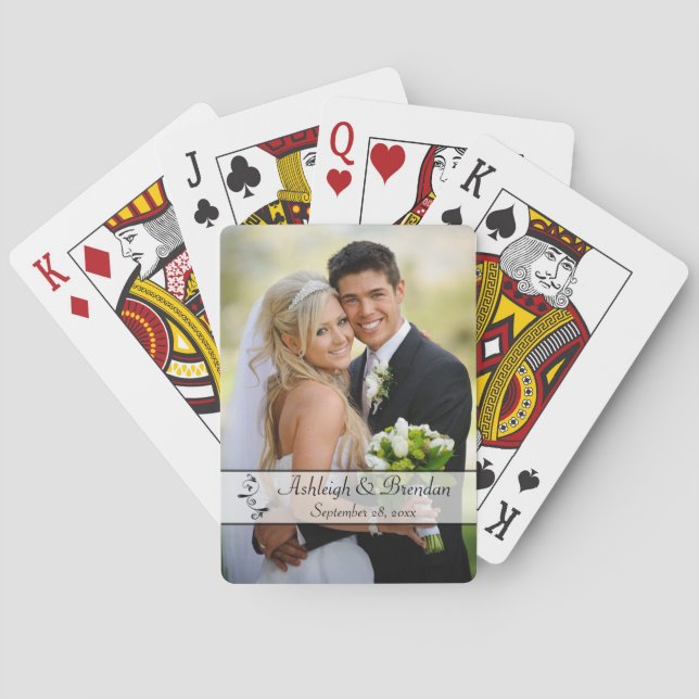 Jeu De Cartes Carte de jeu Mariage photo noire, blanche (dos)