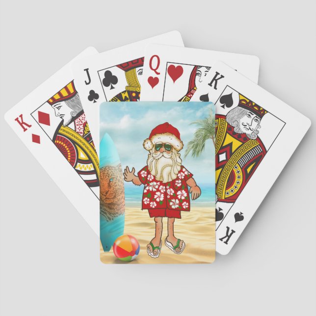 Jeu De Cartes Carte de jeu Tropical Père Noël Beach (dos)