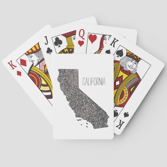 Jeu De Cartes Carte de la Californie (dos)