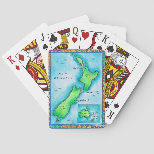 Jeu De Cartes Carte de la Nouvelle Zélande (dos)