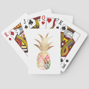 Jeu De Cartes Carte de lecture Aquarelle Gold Ananas