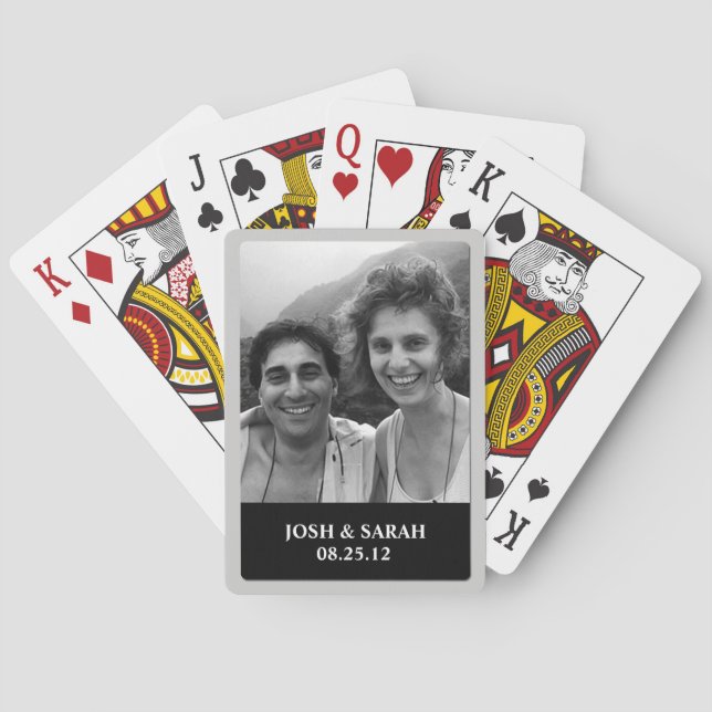 Jeu De Cartes Carte de lecture de texte photo personnelle (dos)