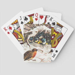 Jeu De Cartes Carte de Noël vintage de l'ère victorienne, Oiseau