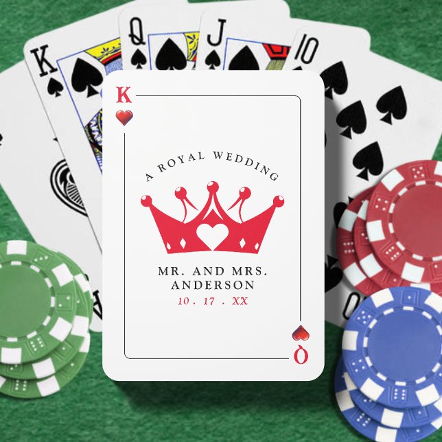 Jeu De Cartes Carte de Poker King & Queen of Hearts Casino (King & Queen of Hearts Casino Poker Card
)