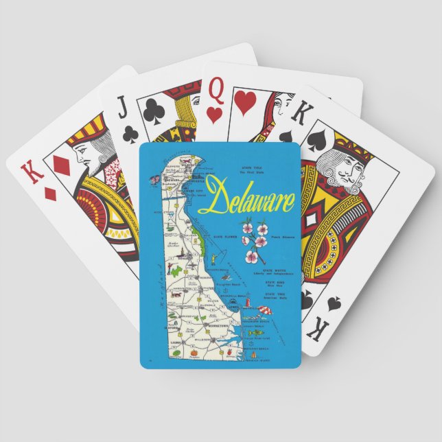 Jeu De Cartes Carte Delaware Très Bleu Lecture Cartes (dos)