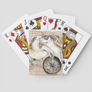 Jeu De Cartes Carte du boussole des tortues marines
