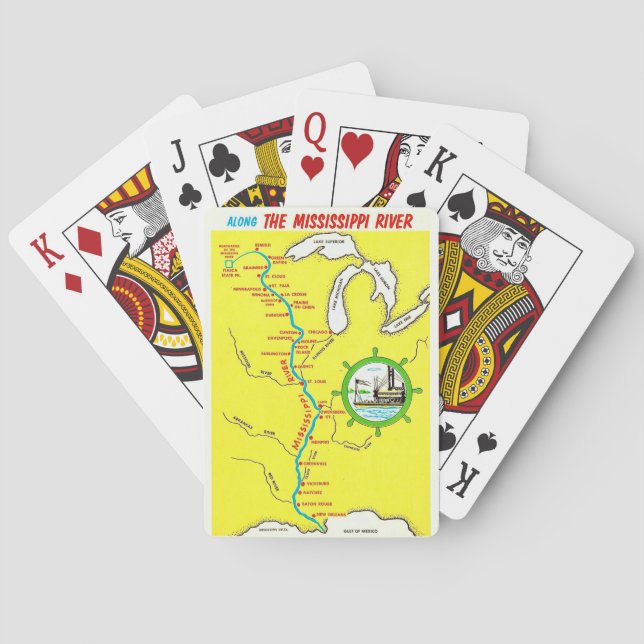 Jeu De Cartes Carte du fleuve Mississippi Cartes de jeu (dos)