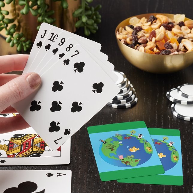 Jeu De Cartes Carte du monde animal Mignonne illustration de la  (Créateur téléchargé)
