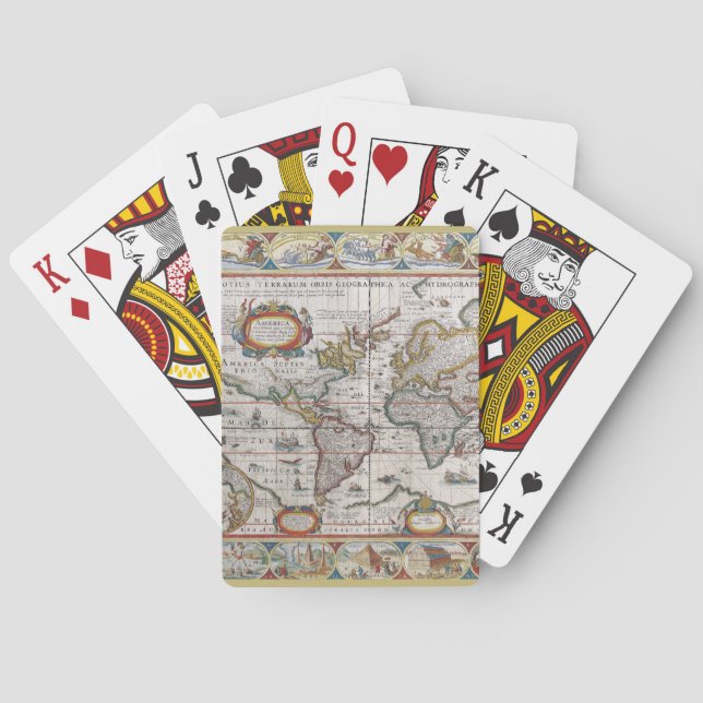 Jeu De Cartes Carte du monde antique jouant aux cartes (dos)