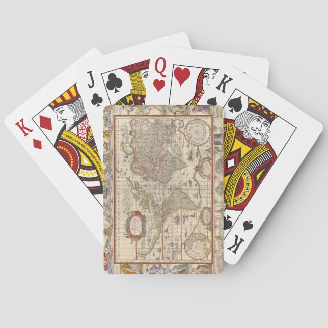 Jeu De Cartes Carte du monde médiéval (par Willem Blaeu) (dos)