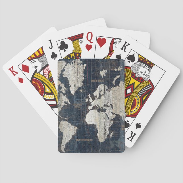 Jeu De Cartes Carte du Vieux-Monde Bleu (dos)