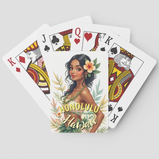 Jeu De Cartes Carte magnétique Hawaii Travel Honolulu de style v (dos)
