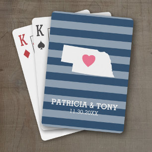 Jeu De Cartes Carte Nebraska Accueil Amour de l'état avec Coeur 