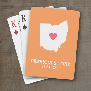 Jeu De Cartes Carte Ohio Accueil Amour de l'État avec Coeur opti