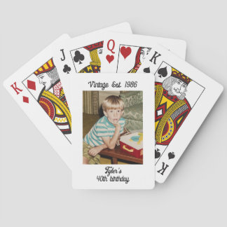 Jeu De Cartes Carte personnalisée d'anniversaire avec photo vint