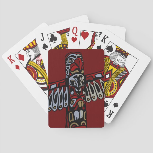 Jeu De Cartes Carte Pole Totem Art Native de Vancouver (dos)