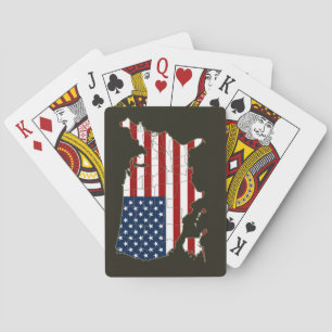 Jeu De Cartes Carte USA avec drapeau américain