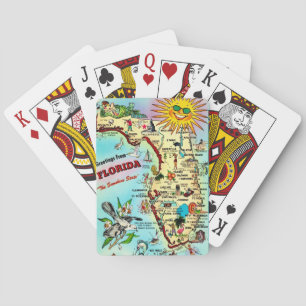 Jeu De Cartes Carte Vintage Floride Jouer des cartes