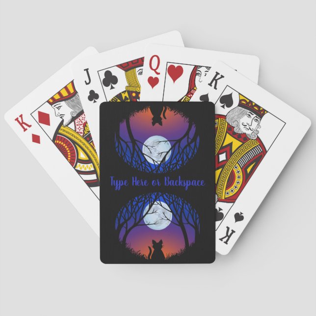 Jeu De Cartes Cartes d'amis de chien chat personnalisées Cartes  (dos)