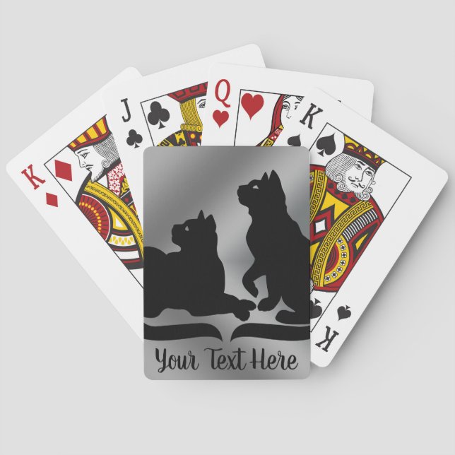 Jeu De Cartes Cartes d'Amoureux des chats Chat noir Cartes de je (dos)