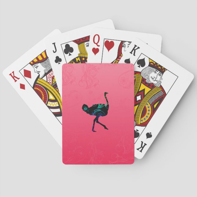 Jeu De Cartes Cartes de jeu Abstraites d'autruche (dos)