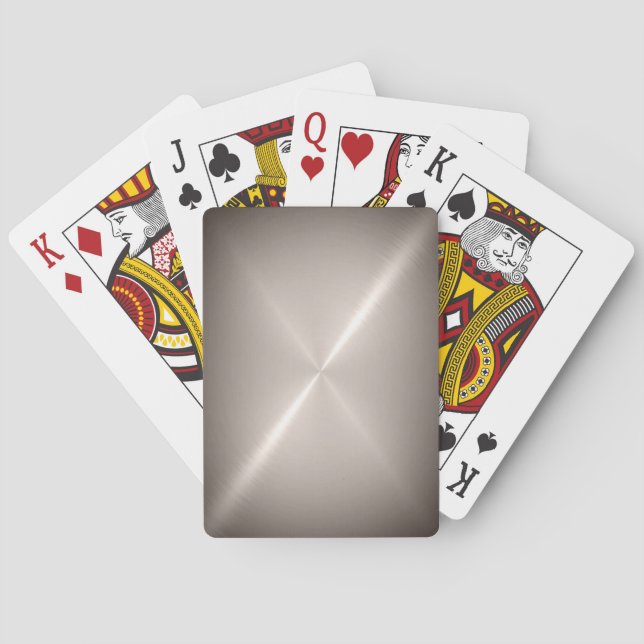Jeu De Cartes Cartes de jeu argentées balayées en métal (dos)