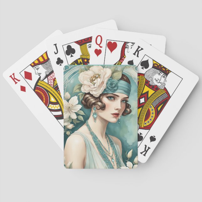 Jeu De Cartes Cartes de jeu Art Déco Années Folles (dos)