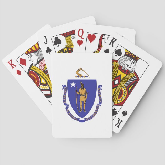 Jeu De Cartes Cartes de jeu avec Drapeau du Massachusetts (dos)
