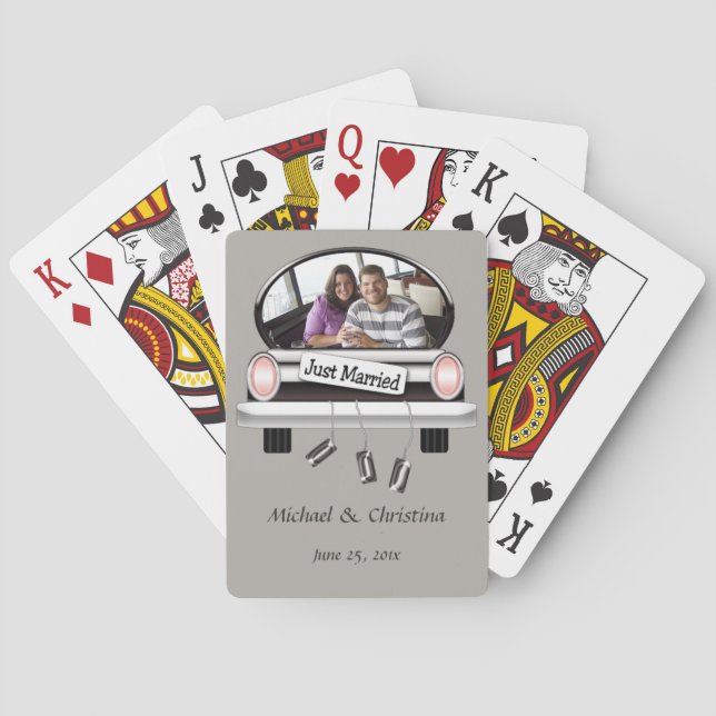 Jeu De Cartes Cartes de jeu Bicycle® personnalisées juste mariée (dos)