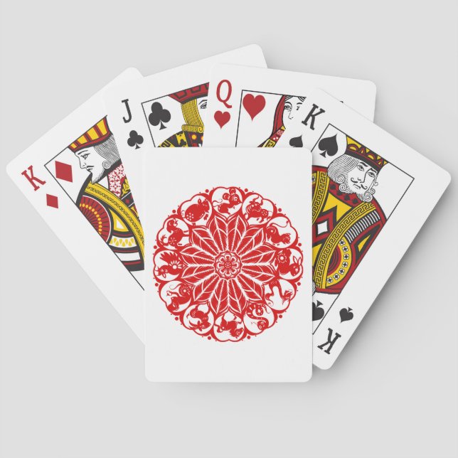 Jeu De Cartes Cartes de jeu chinoises d'horoscope (dos)