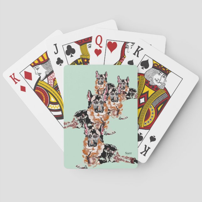 Jeu De Cartes Cartes de jeu classique berger allemand (dos)