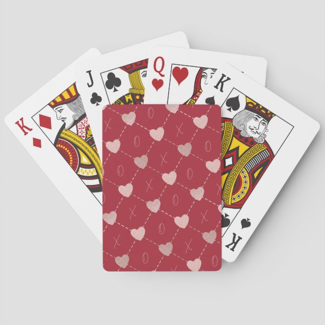 Jeu De Cartes Cartes de jeu Coeurs & X & O's. (dos)