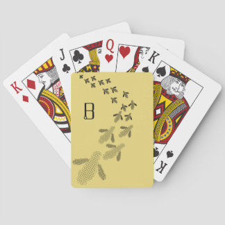 Jeu De Cartes Cartes de jeu d'abeille de monogramme
