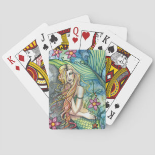Jeu De Cartes Cartes de jeu d'art de sirène par l'aquarium
