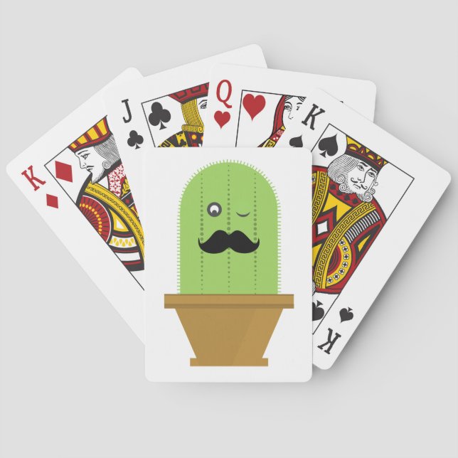 Jeu De Cartes Cartes de jeu de cactus de moustache (dos)