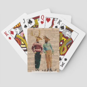Jeu De Cartes Cartes de jeu de Cerfs de Ski vintage