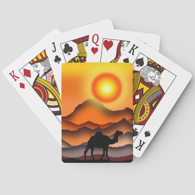 Jeu De Cartes Cartes de jeu de chameaux Sunset Desert (dos)