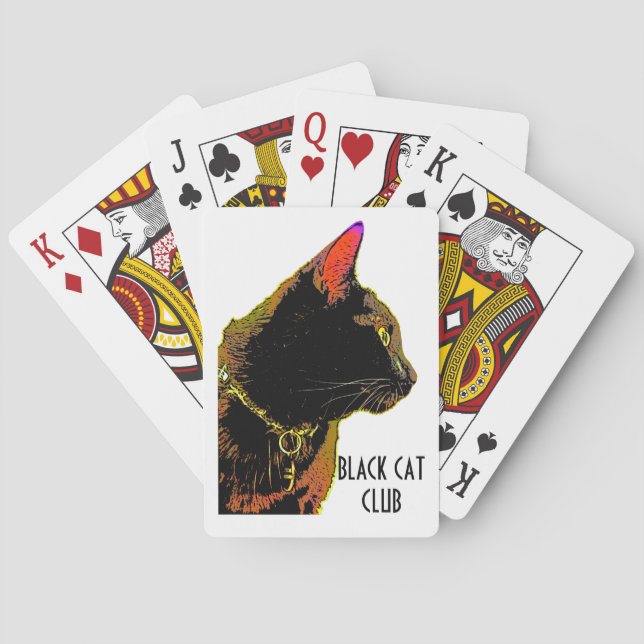 Jeu De Cartes Cartes de jeu de chat noir (dos)